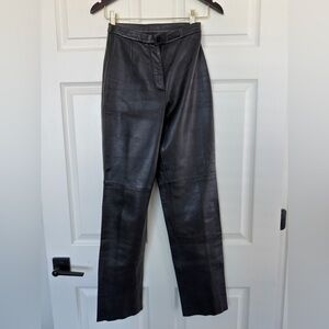 Vintage Siena Studio Genuine Leather Black Pants Size 4